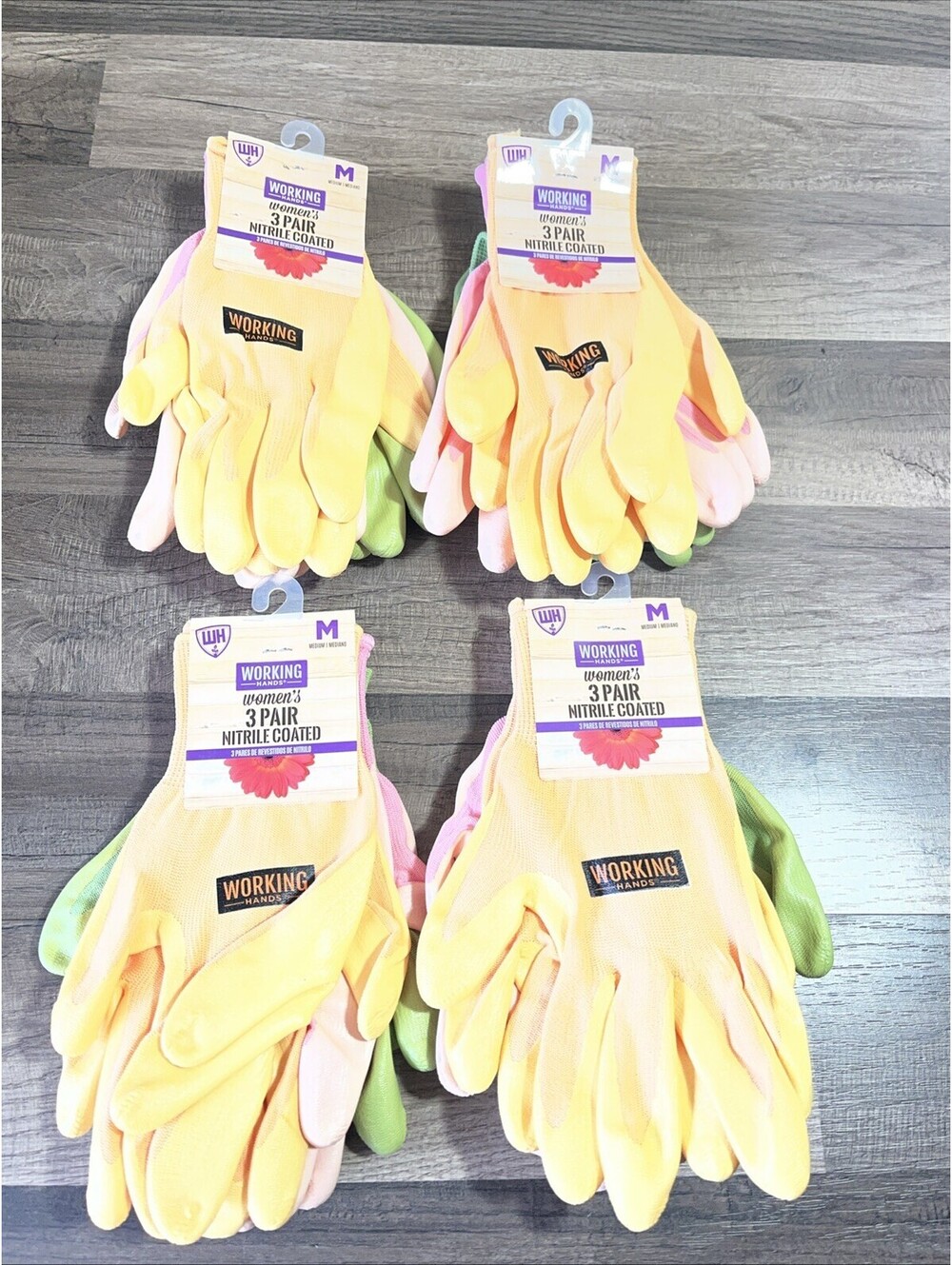 Working Hands 12 Pair, Women’s Sz M General Purpose Nitrile Coated Gloves